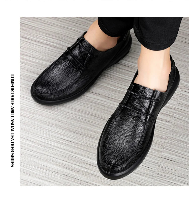Casual Leather Shoes Men Loafers Trend Brand Business Shoes Autumn Slip on Flat Man Sneakes Comfortable Moccasins Zapatos Hombre - Sun Studio
