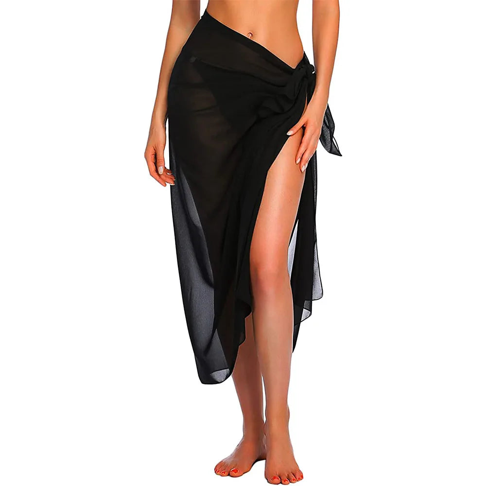 Womens Long&Short Sarong Swimsuit Coverups Summer Beach Bikini Wrap Sheer Short Skirt Scarf for Swimwear Cover-ups - Sun Studio