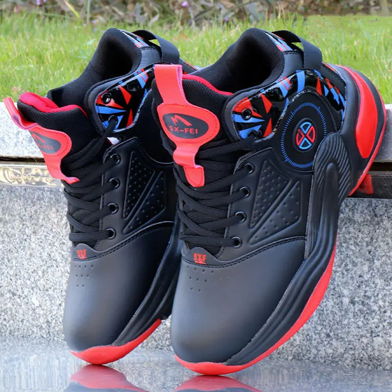 Brand Professional Men's White Red Blue Basketball Shoes Basketball Sneakers Anti-skid High-top Couple Man Basketball Boots