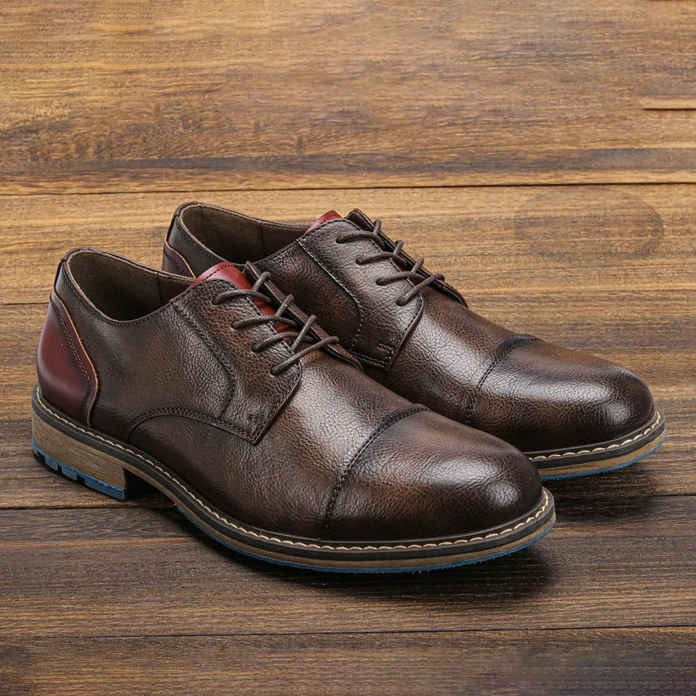 Business Men's Leather Shoes European American Casual Man Leather Shoe Retro Trend Men's Shoes Large Size Leather Shoes for Men