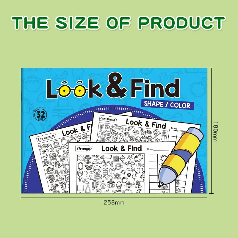 Fun Coloring Book, Children's Search for Items Game, Enhance Visual Perception, Focus and Attention, Handwriting Exercise Book - Sun Studio