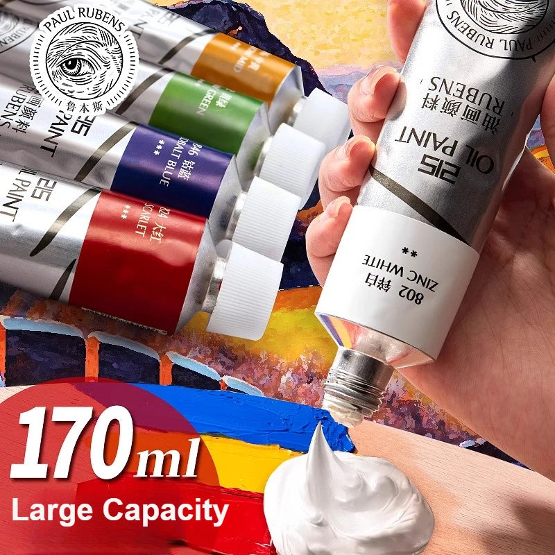 1PC Paul Rubens Oil Paint,170ml LargeTubes, Professional Oil Based Paint with High Saturation, Creamy Texture, and Consistency - Sun Studio