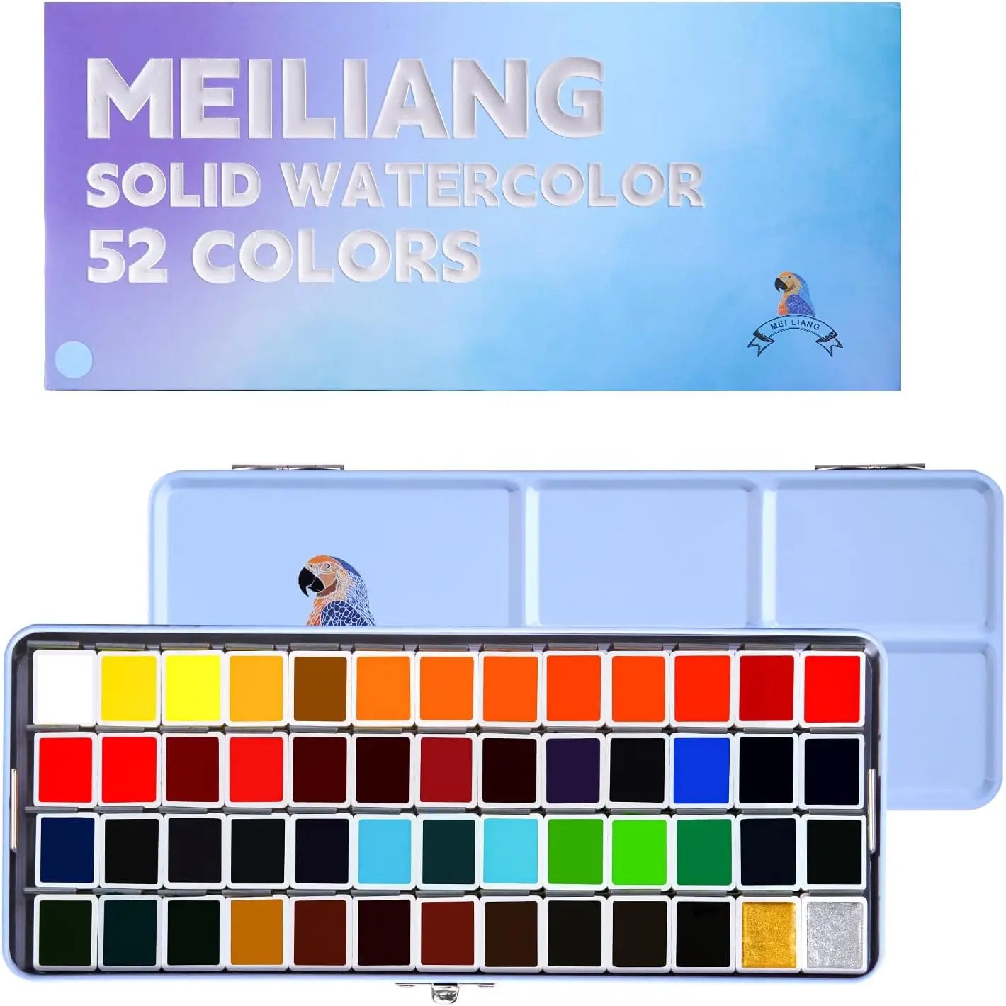 MeiLiang Watercolor Paint Set, 36/48 Vivid Colors in Pocket Box with Metal Ring and Brush, Perfect for Students, Beginners - Sun Studio