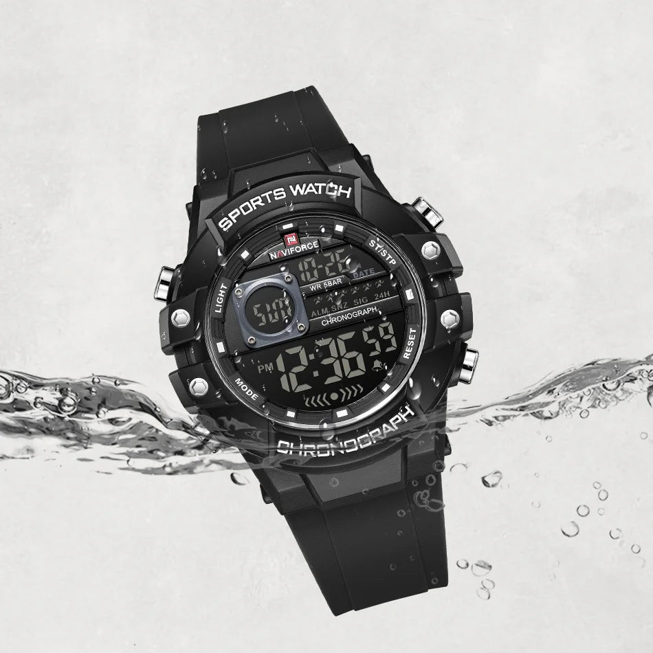 NAVIFORCE Men's Watches Multifunctional Gas phase Digital Display Silicone Strap Screen Boy's Electronic Sports Male Clock Gift - Sun Studio