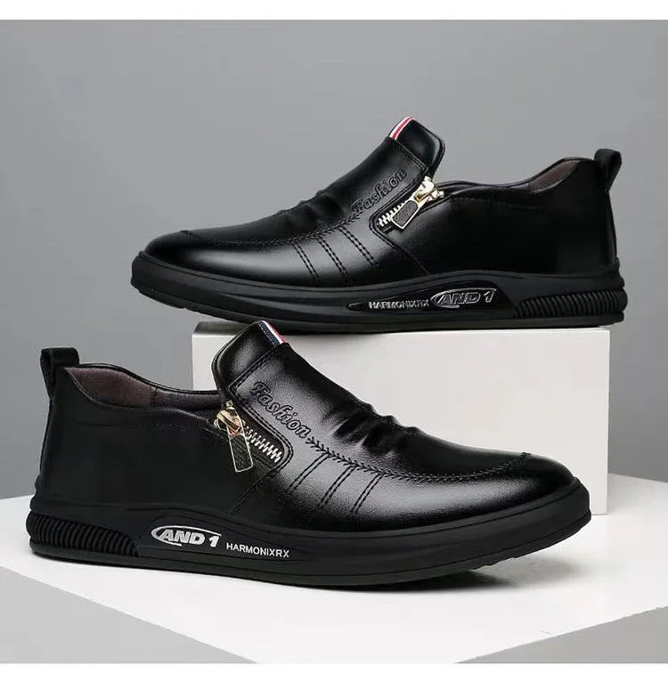 Casual Leather Shoes Men Loafers Trend Brand Business Shoes Autumn Slip on Flat Man Sneakes Comfortable Moccasins Zapatos Hombre - Sun Studio