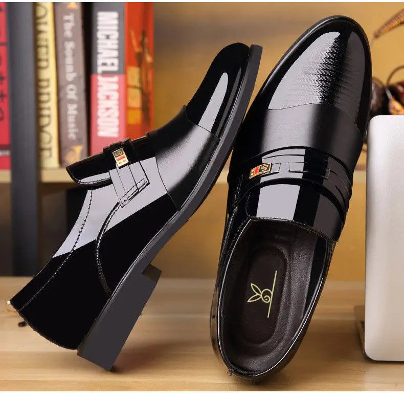 Men Leather Casual Shoes Men Shoes Autumn New Business Formal Men Leather Shoes Casual Cover Foot Heightening Leather Shoes Men - Sun Studio