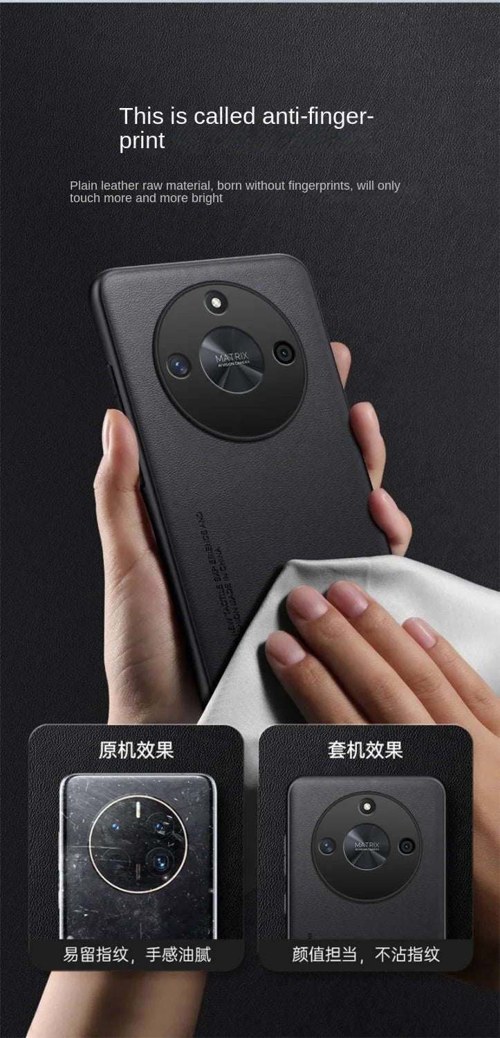 Leather Shockproof Case For Huawei Honor X9B X9A X8A X7A Magic 7 Lite Pro Soft Leather Grain Slim Texture Protect PC Cover Funda - Sun Studio
