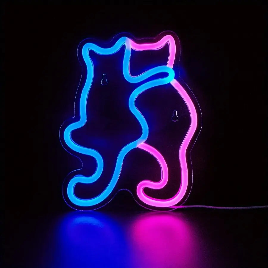Anime Cat & Moon Neon Sign for Wall Art Arcade Decor, LED Night Lights Home Decor for Game Room Sign,Bedroom, Living Room, Bars - Sun Studio