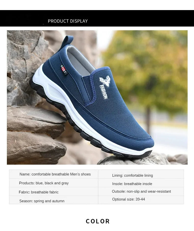 Men Running Hiking Sneakers Breathable Orthopedic Travel Plimsolls Slip On Comfortable for Outdoor Activity Hiking Walking - Sun Studio