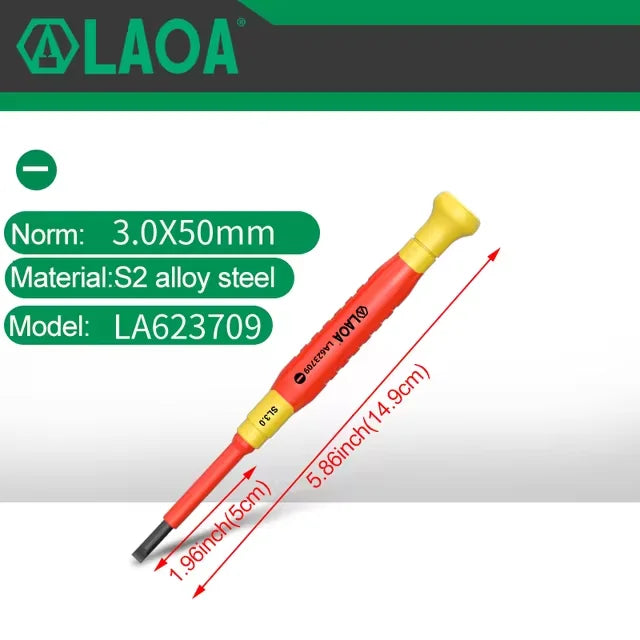 LAOA Insulated Precision Screwdriver a Cross Small Size Screwdriver to Remove Eyeglasses Clocks and Watches Cell Phone Notebook - Sun Studio