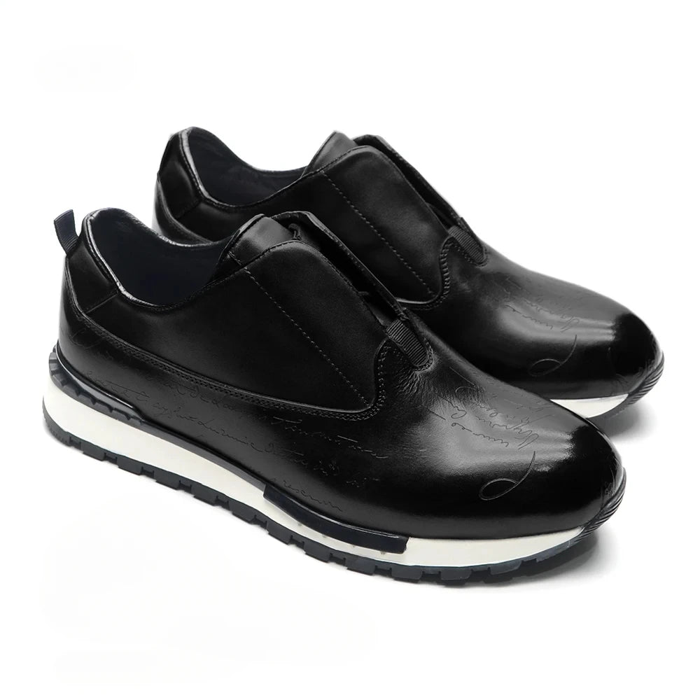 Luxury Brand Style Casual Sneakers Men's Shoes Genuine Leather Lace-up Basic Outdoor Footwear Daily Male Fashion Oxford Shoes - Sun Studio