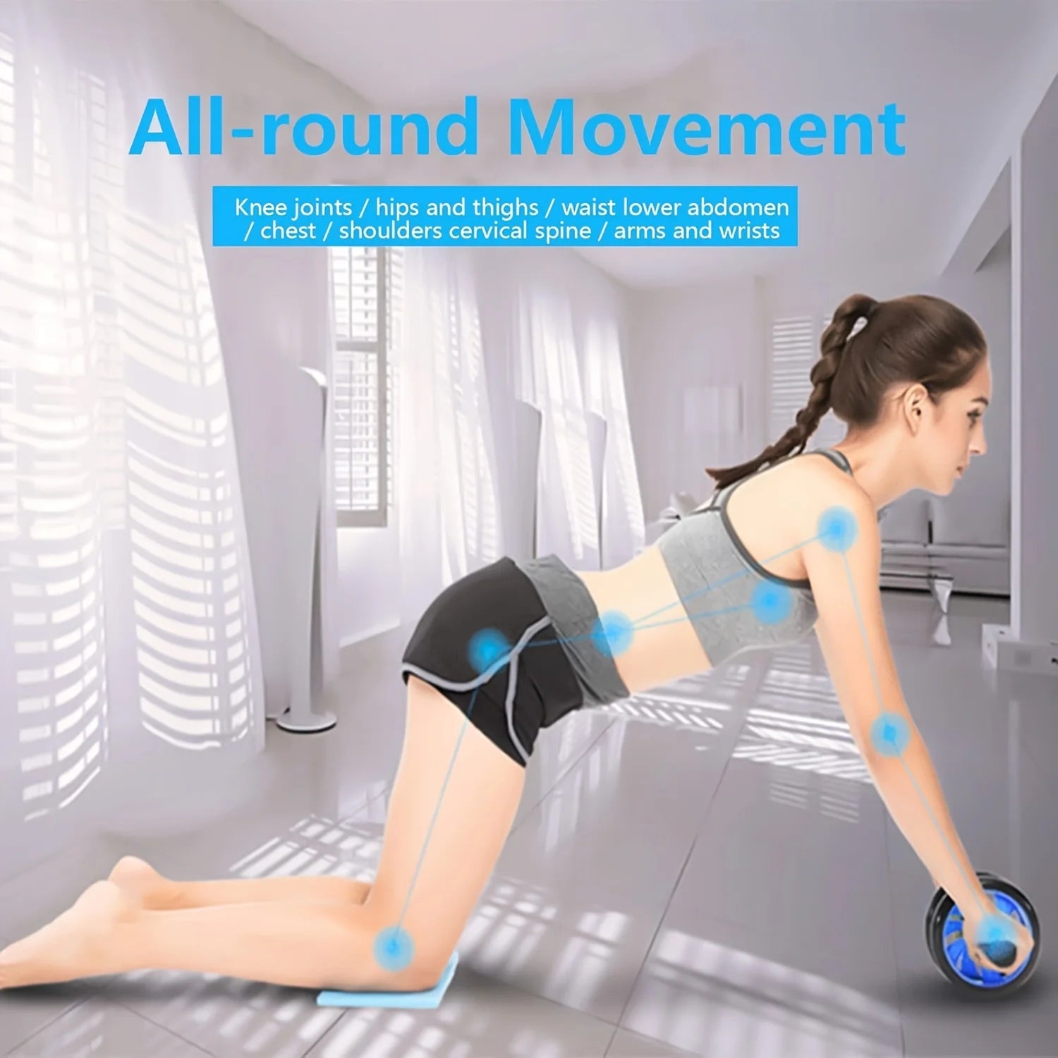 Abdominal Wheel Set Grip Push-up Bracket Abdominal Wheel Skipping Rope Combination Set Home Sports Fitness Workout Equipments - Sun Studio