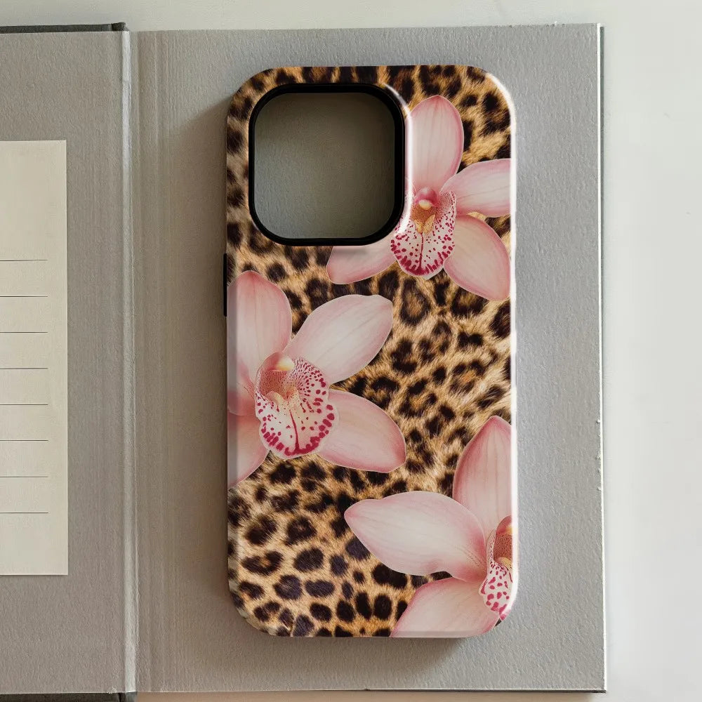 Luxury Clmj Brown White Mottled Phone Case for iPhone 17 16e 16 15 14 13 12 11 X XS XR XSMAX Air Pro Max Plus Double-layer Cover - Sun Studio