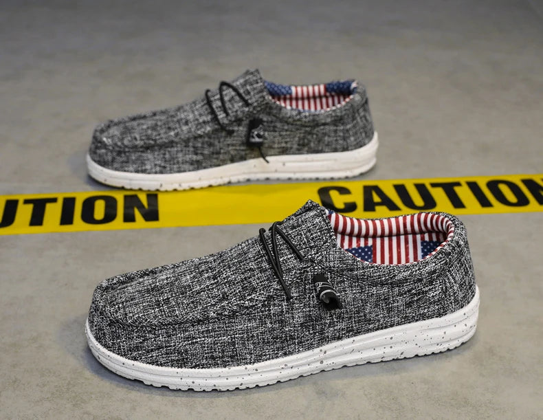 Men Casual Canvas Shoes Mens Loafers Breathable Slip on Flats Male Vulcanized Shoes Driving Shoes Plus Size 47 Walking Sneakers - Sun Studio