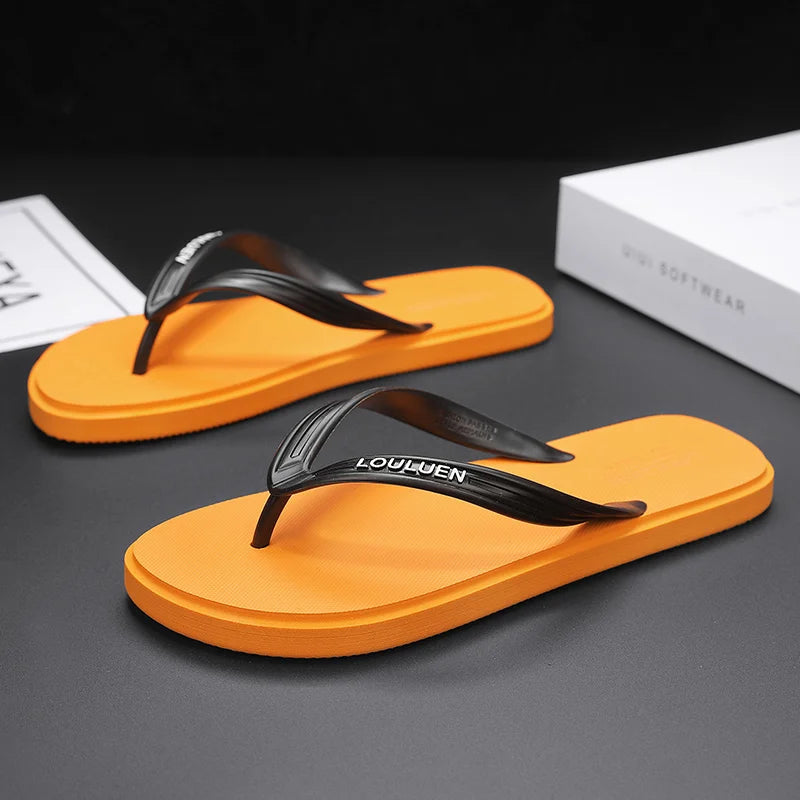 New men's flip flops with soft sole, comfortable, open toe flip flops for indoor and outdoor walks, summer beach flip flops for - Sun Studio