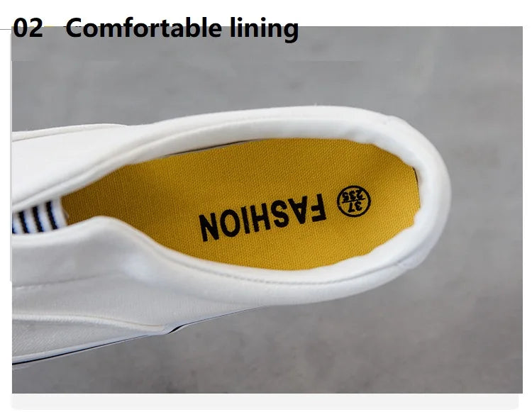 Men's Non-slip Skateboard Shoes Breathable Canvas Shoes Men's Casual Cloth Shoes Solid Color Flat Comfortable White Sneakers - Sun Studio