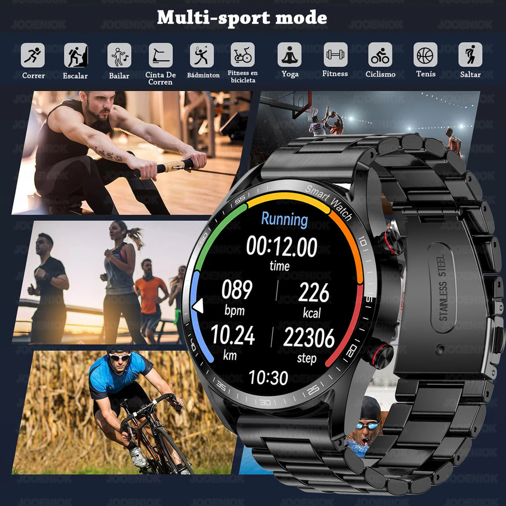 ChiBear New 1.53inch Bluetooth Call Smart Watch Men Multi-Sport Mode Heart Rate Health Monitoring Waterproof Business Smartwatch - Sun Studio