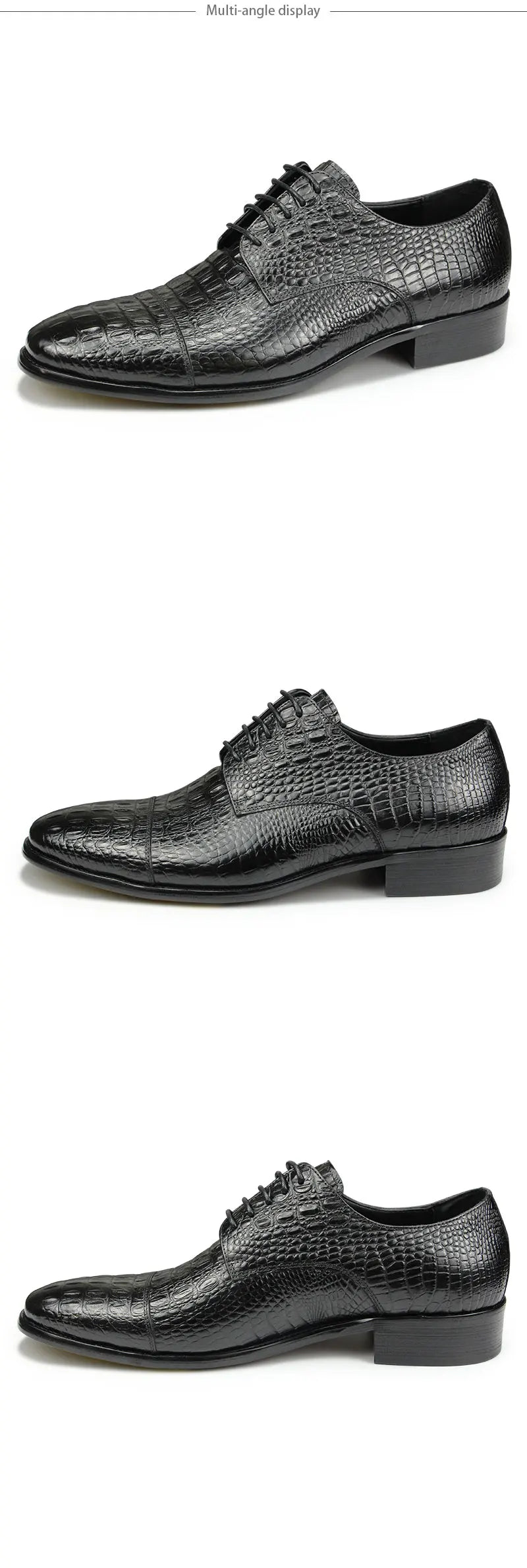 Luxury Crocodile Pattern Genuine Leather Shoes Handmade Men's Vintage Casual Leather Shoes Custom Pointed Toe Oxford Dress Shoe - Sun Studio