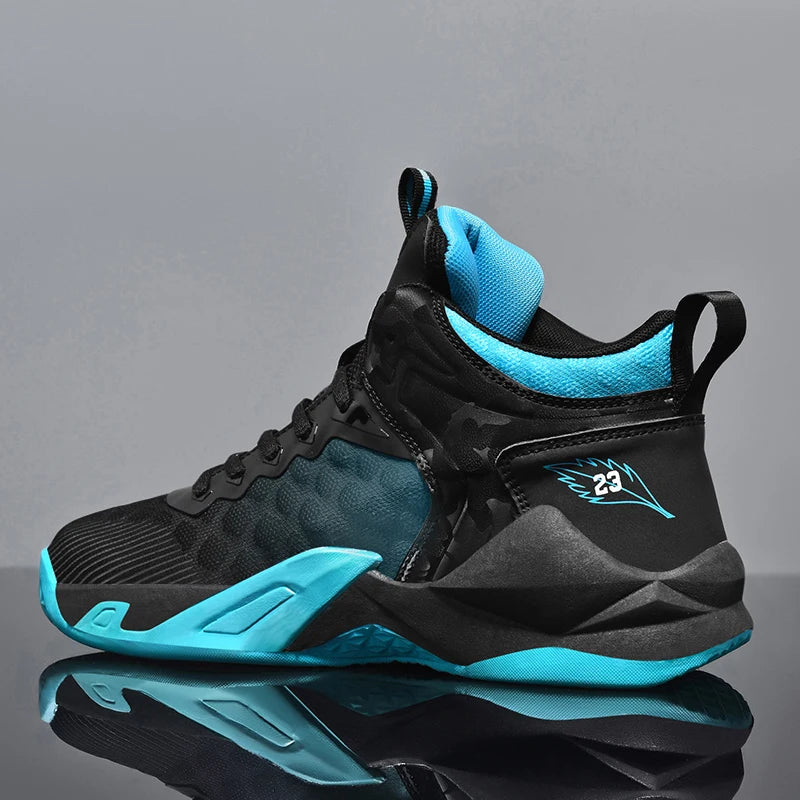 Basketball Shoes, Men's Outdoor Sports Shoes, Men's Shock-Absorbing High-Top Student Practical Basketball Shoes, Mesh Breathable Casual Shoes - Sun Studio