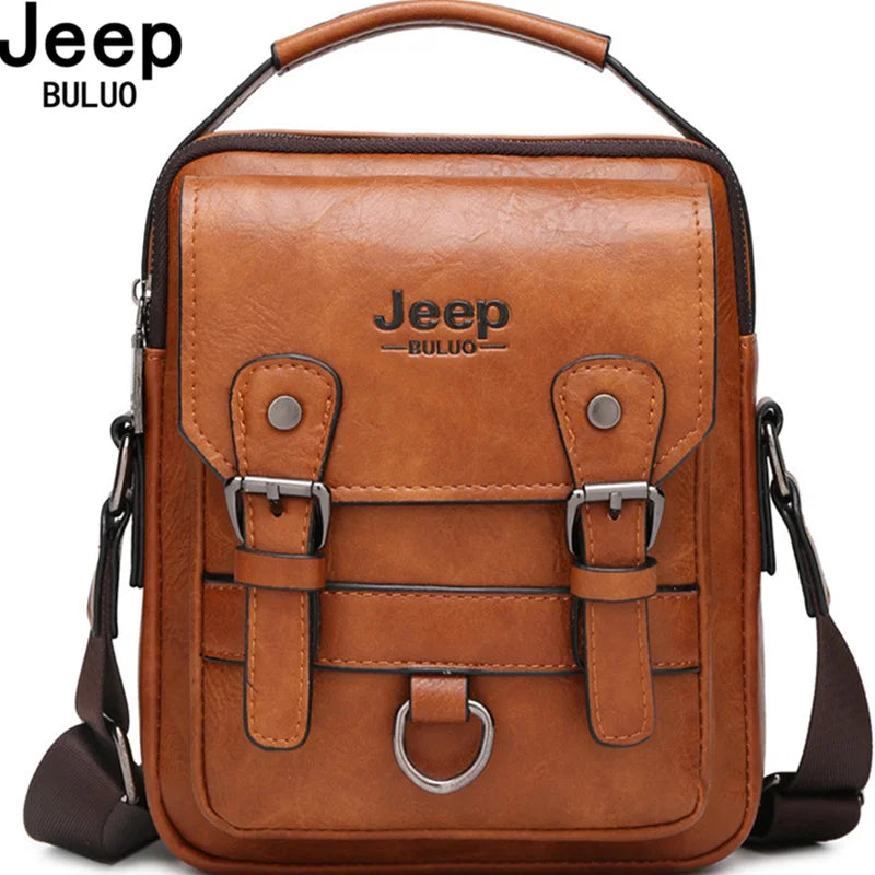 JEEP BULUO Multi-function Business Handbags Men New Man's Shoulder Bag Large Capacity Leather Messenger Bag Crossbody Big Brand - Sun Studio