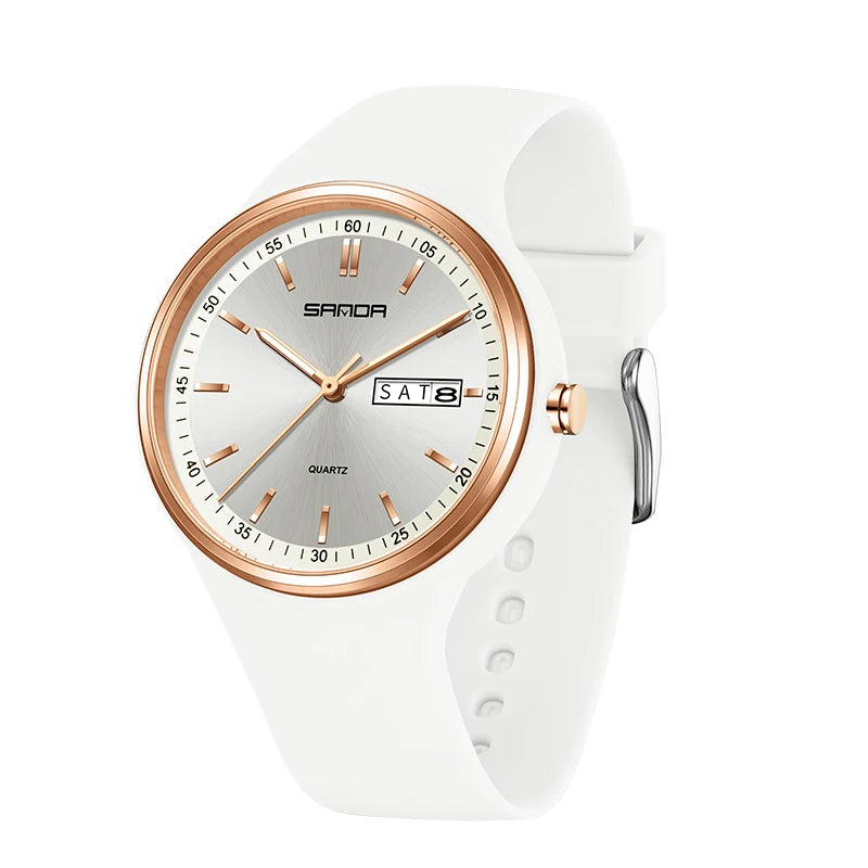 Fashion Calendar High Guality Women's Quartz Watch Silicone strap Ladies Watches Simple Elegant Watch For Woman Lady Wristwatch. - Sun Studio