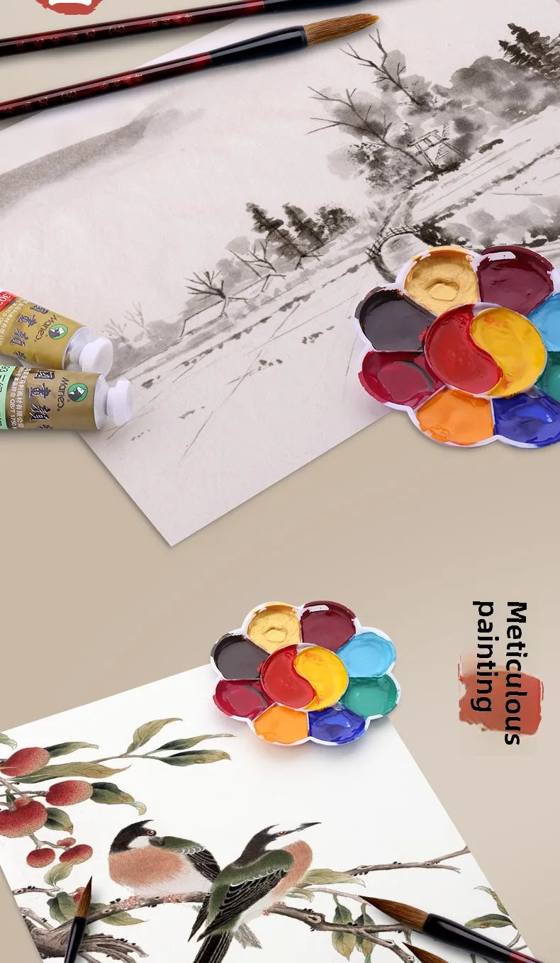 Maries Chinese Painting Single 32ml Large Meticulous Painting Large Capacity Ink Painting Garcinia Cambogia Golden Flower Green - Sun Studio