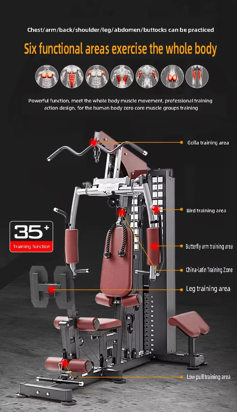Home Indoor Comprehensive Gym Trainer Fitness Equipment With Strength Exercise Metal Material - Sun Studio