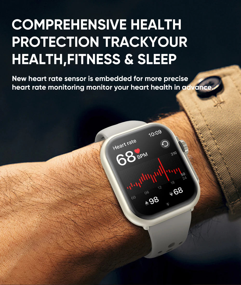2025 New 1000mAh Battery Smart Watch For Men Women Bluetooth Call Heart Rate Monitor Watches IP68 Waterproof Sports Smartwatches - Sun Studio