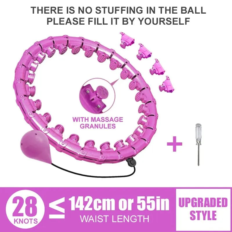 WESTTUNE Smart Weighted Fit Hoop Exercise Circle Infinity Fitness Hoop with Detachable Knots for Adults Weight Loss and Exercise - Sun Studio