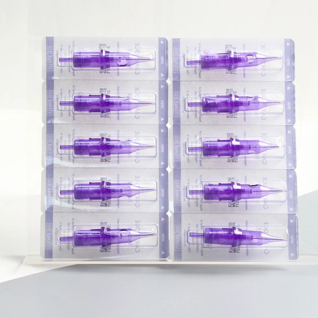 10pcs/Box Tattoo Needles Cartridge Disposable Sterilized Safety Needle RS/RL/RM/M1 With Membrane For Tattoo Rotary Machines - Sun Studio