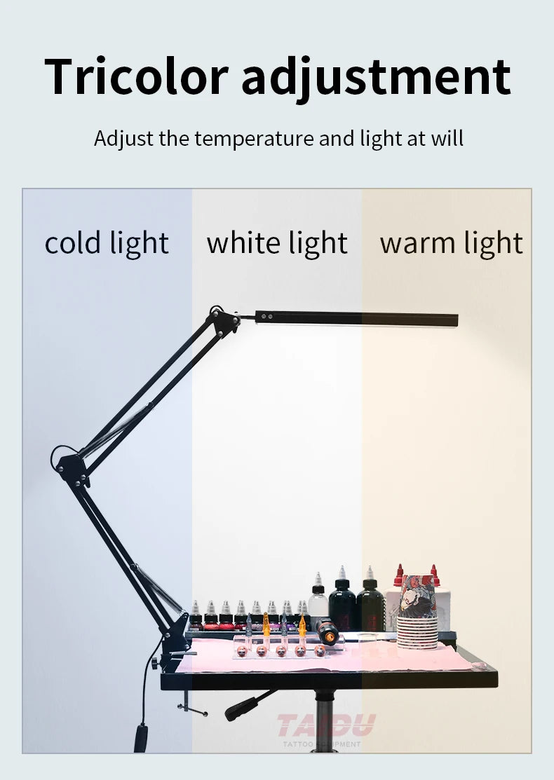 TAIDU Tattoo Adjustable angle Led Work Light 12W Steel with portable Tattoo Lighting clamp Led working lamp Tattoo Equipment - Sun Studio