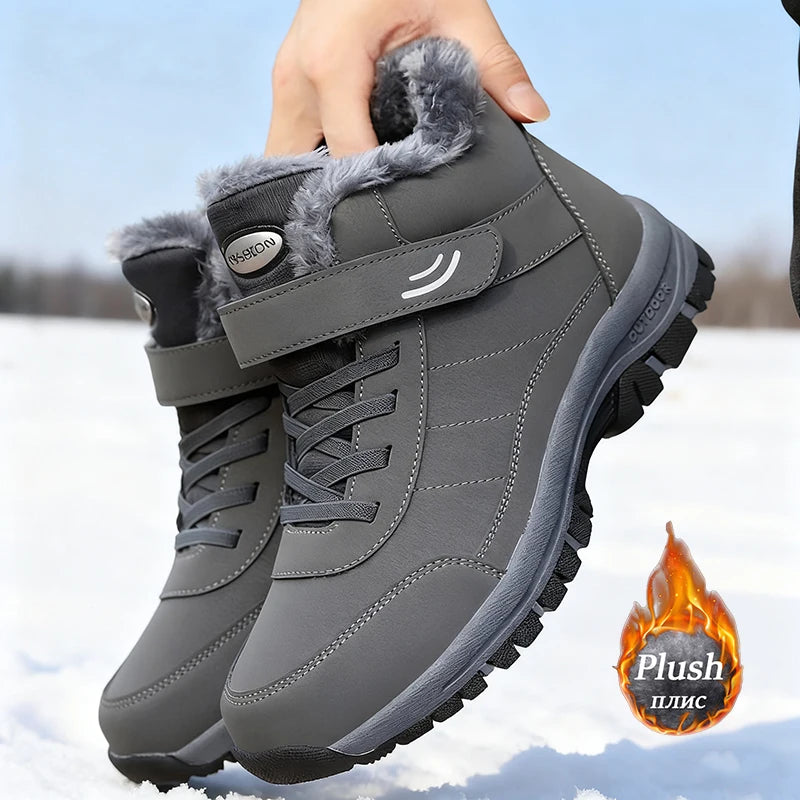 Men Boots Brand Climbing Shoes Men's Outdoor Sports Cotton Oes Winter Fce Lined High Top Thi Bot Climbing Casual Warm Boots - Sun Studio