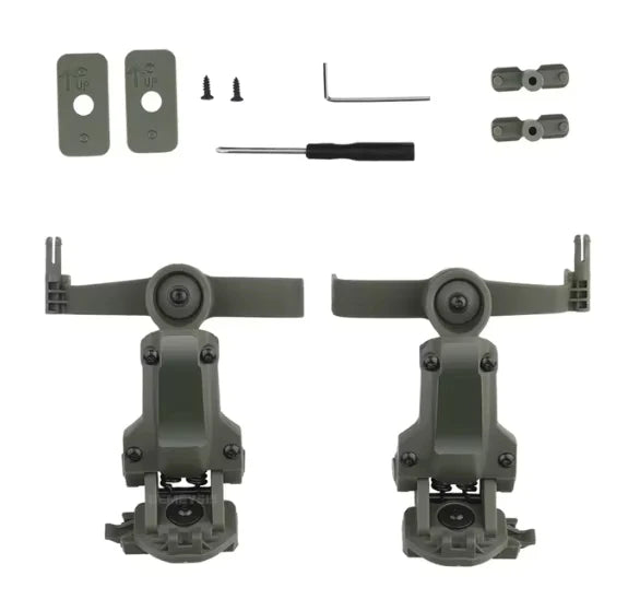 BOOIU Tactical Headset Holder Multi-angle Rotation Airsoft Shooting Headphone Bracket CORE ARC Wendy Mlok Rail Guide Rail Helmet - Sun Studio