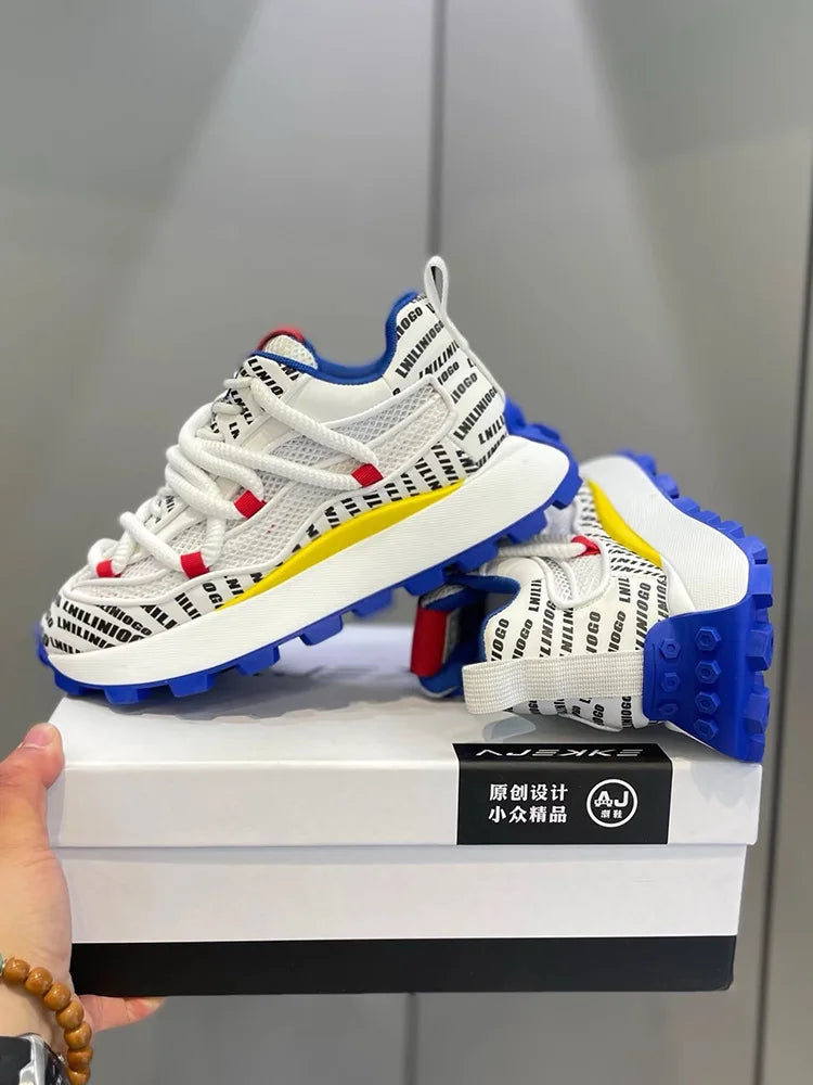 Spring and Autumn New Men's Shoes Thick soled Height Increasing Casual Shoes Comfortable and Breathable Running Sports Shoes - Sun Studio