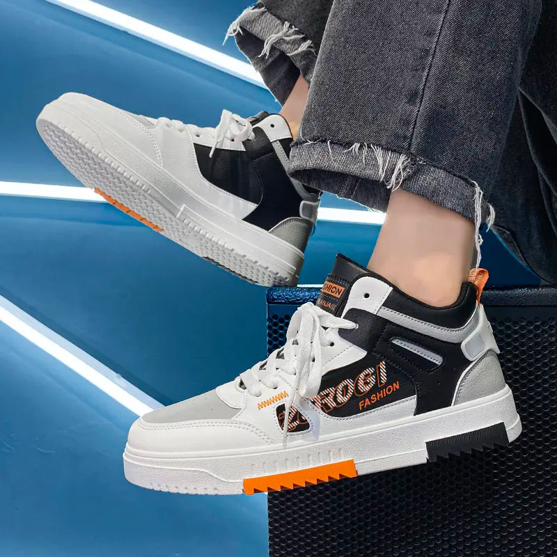 Men's Skate Board Shoes High Top Students Leisure Sports Shoes Breathable Non-slip Shoes Fashion High Top Sneakers for Men Men - Sun Studio