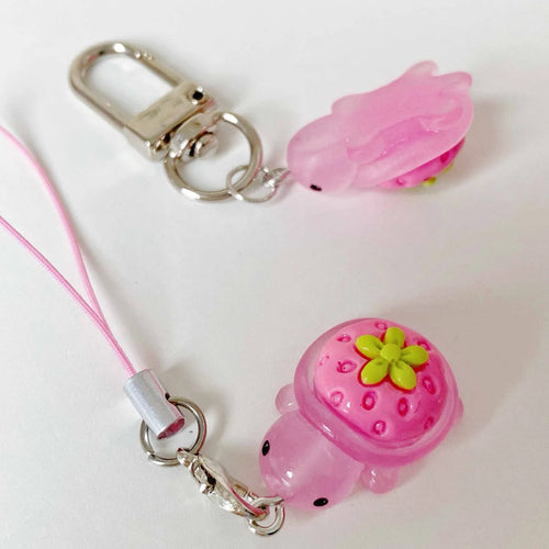 2025 New Design 1 Piece Cute Strawberry Turtle Mobile Phone Charms Cute Keycord Keychains Lanyard Decoration Strap Accessories - Sun Studio