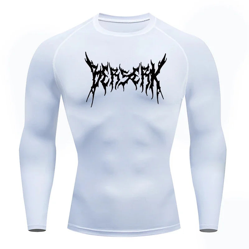 Fitness Workout Rash Guard für Männer athletische schnell trocknende Kompressionsshirts Berserk Druck T-Shirts Tops Unterhemden Baselayers