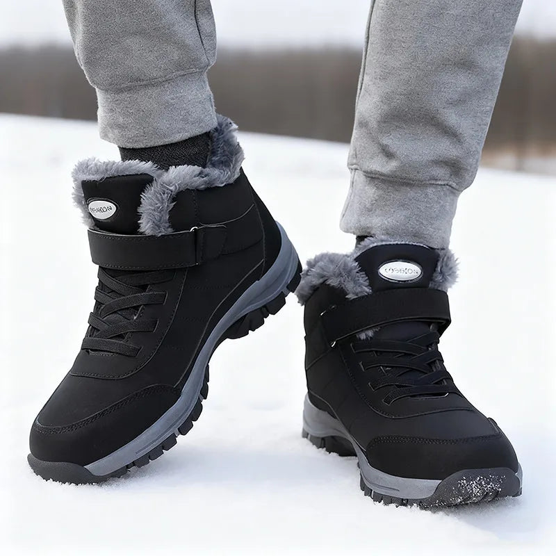 Men Boots Brand Climbing Shoes Men's Outdoor Sports Cotton Oes Winter Fce Lined High Top Thi Bot Climbing Casual Warm Boots - Sun Studio