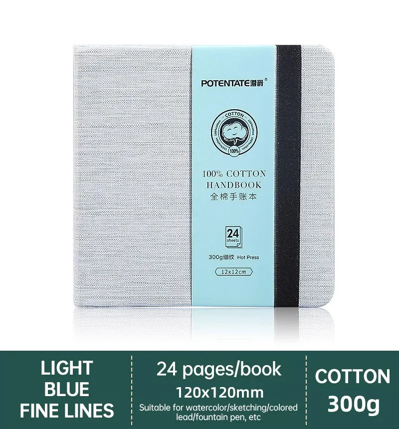 POTENTATE 100% Cotton Watercolor Book Square Sketchbook 300g Art Drawing Sketch Pad potentate бумага акварели - Sun Studio
