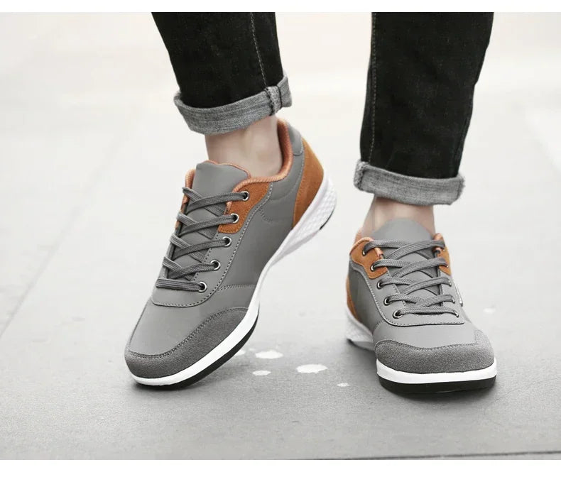 YRZL Men Shoes Spring Autumn Waterproof Walking Sneakers Leisure Male Leather Sports Shoes Non-Slip Footwear Tennis for Men - Sun Studio