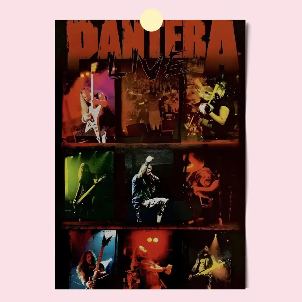 Vintage Pantera Concert Music Poster HD Anime Hot Theme Singer/OST/Movie-Waterproof Self-Stick Home Decor - Sun Studio