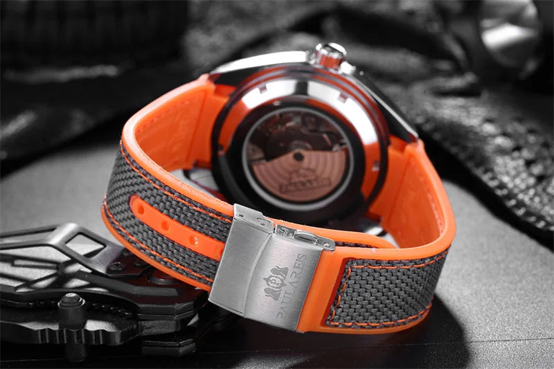 Luxury Automatic Mens Watch High Quality Mechanical Self Wind Movement Rubber Strap Waterproof Luminous Calendar Mens Watches - Sun Studio