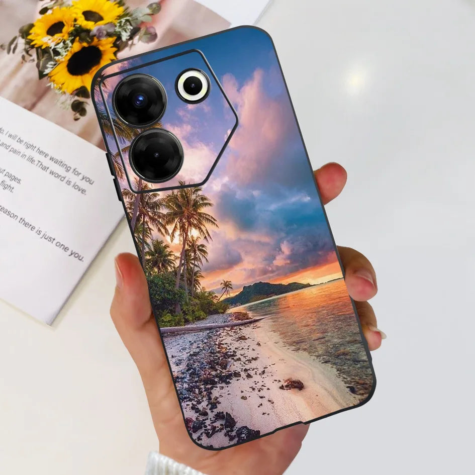 For Tecno Camon 20 Pro 5G Case 2023 Cute Love Heart Football Slim Cover Soft Silicone Funda For Tecno Camon20 Pro 5G CK8n Bumper