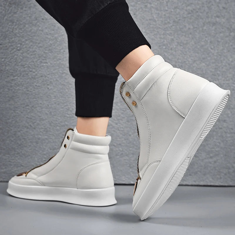 YRZL High Top Casual Shoes Men Sneakers Fashion Skateboard Shoes Leopard Platform Shoe Sport Training Shoes Men's Ankle Boots - Sun Studio