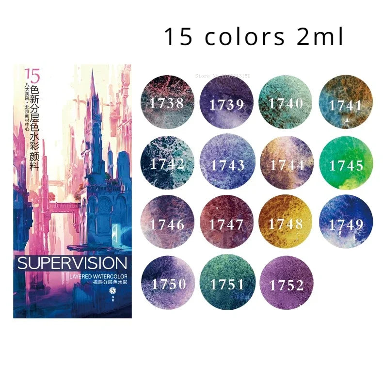 10/12 Color Layered Color 2/3mL Wet Separate Watercolor Pigment Artist Level Art Transparent Painting/Chinese Painting Creation - Sun Studio