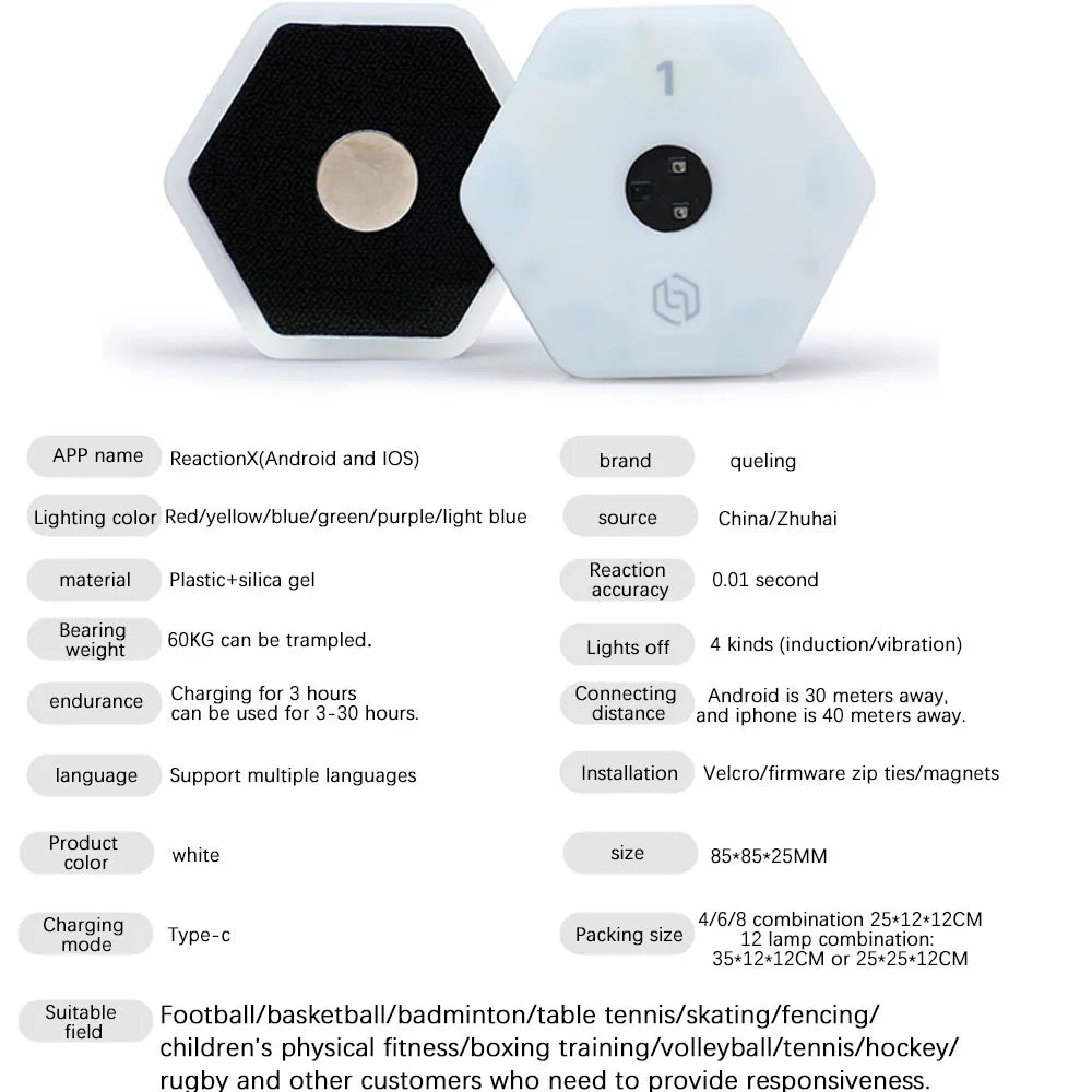 Reactionx Training Light Lamp, Speed agility, Response Equipment, Basketball, Soccer, Tennis, Fitlight, Blazepod, Badminton - Sun Studio