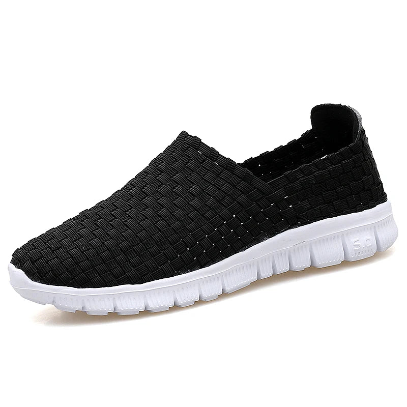 STRONGSHEN Men Shoes Summer Breathable Women Handmade Woven Shoes Couple Casual Flats Shallow Loafers Unisex Zapatos De Mujer - Sun Studio
