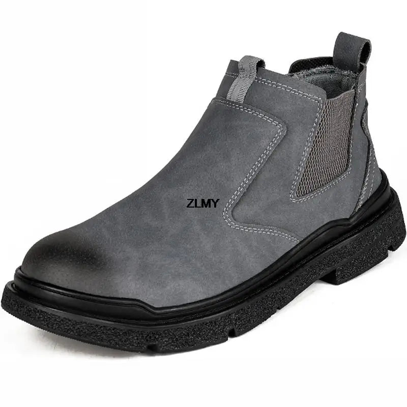 Waterproof Men Welder Shoes Steel Toe Work Shoes Man Anti-spark Anti-smash Safety Shoes Male Slip On Chelsea Work Safety Boots