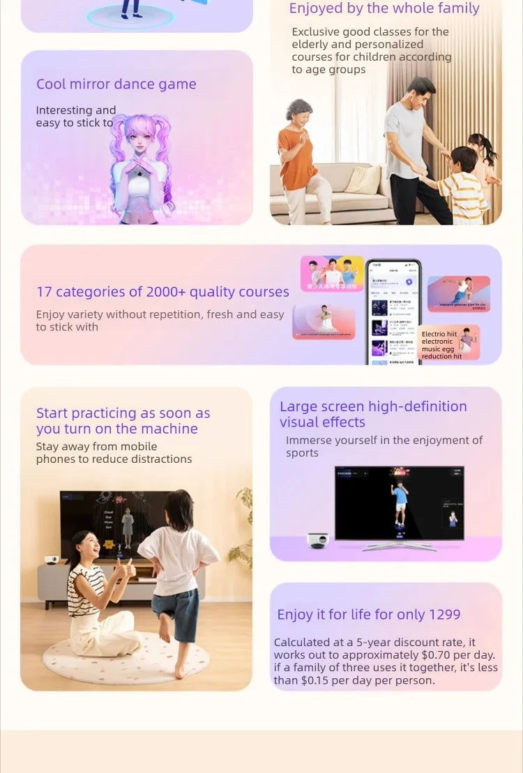 Fitness Magic Box AI, Intelligent Somatosensory Exercise, TV Projection, Console Game Dance Machine Home Fitness Equipment - Sun Studio