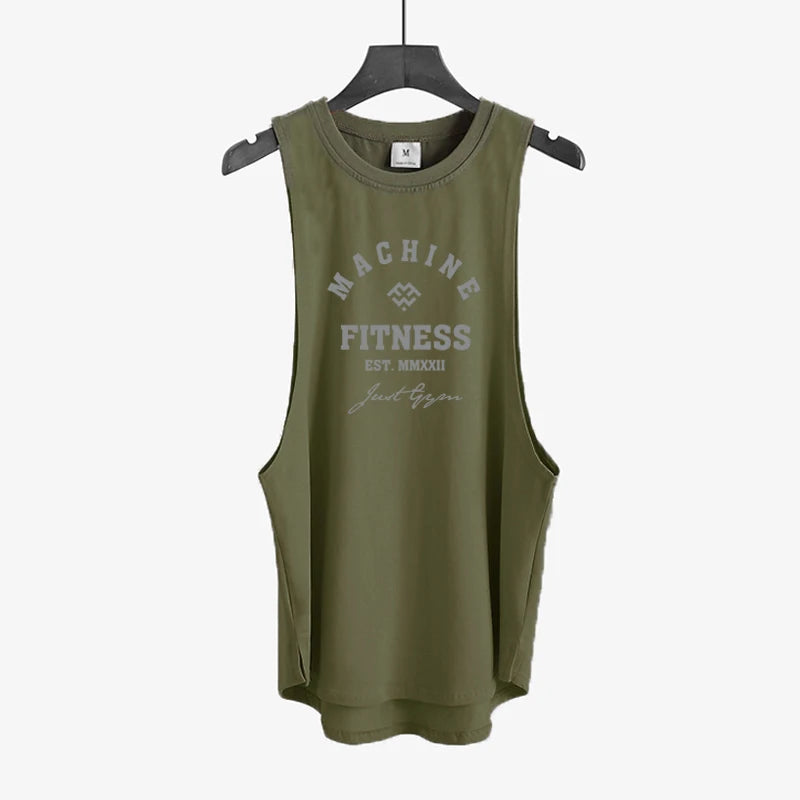 Gym Bodybuilding Workout Fitness T-Shirts Mens Casual Sport Sleeveless Singlets Summer Running Cotton Breathable Loose Tank Tops - Sun Studio